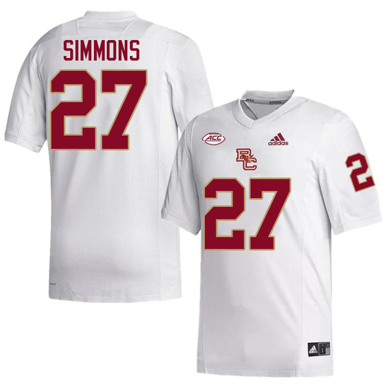 Justin Simmons Jersey,#27 Justin Simmons Boston College Eagles Football Jersey,Uniforms-White